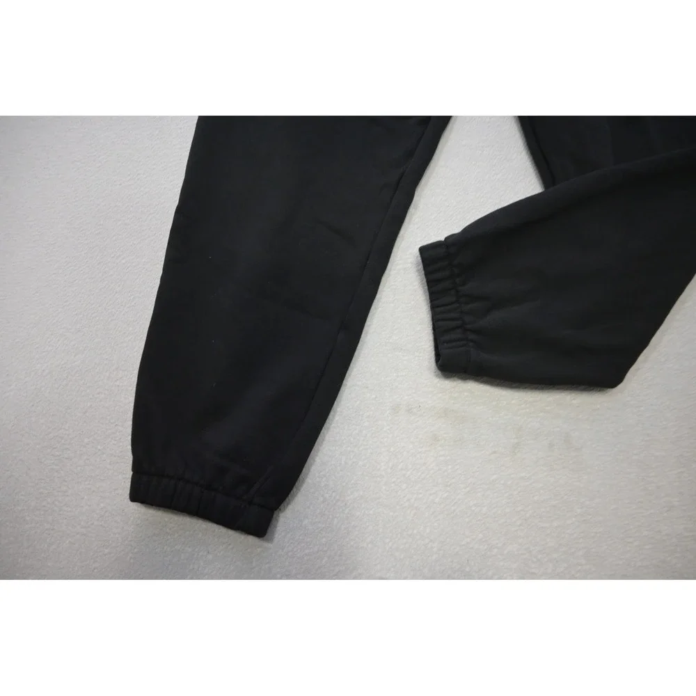Puma Sweatpants Mens Size Medium Black Fleece Cotton Blend Joggers Tapered EUC‎